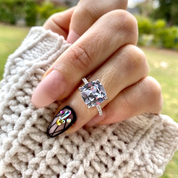 NEW 925 Sterling Silver Simulated Diamond 💍 Ring - Picture 3 of 10